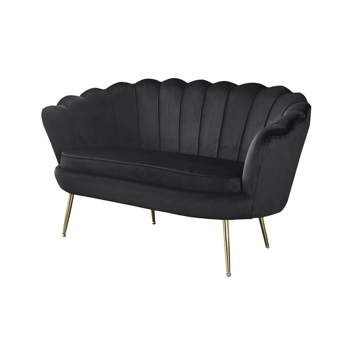 Velvet Shell Sofa Black