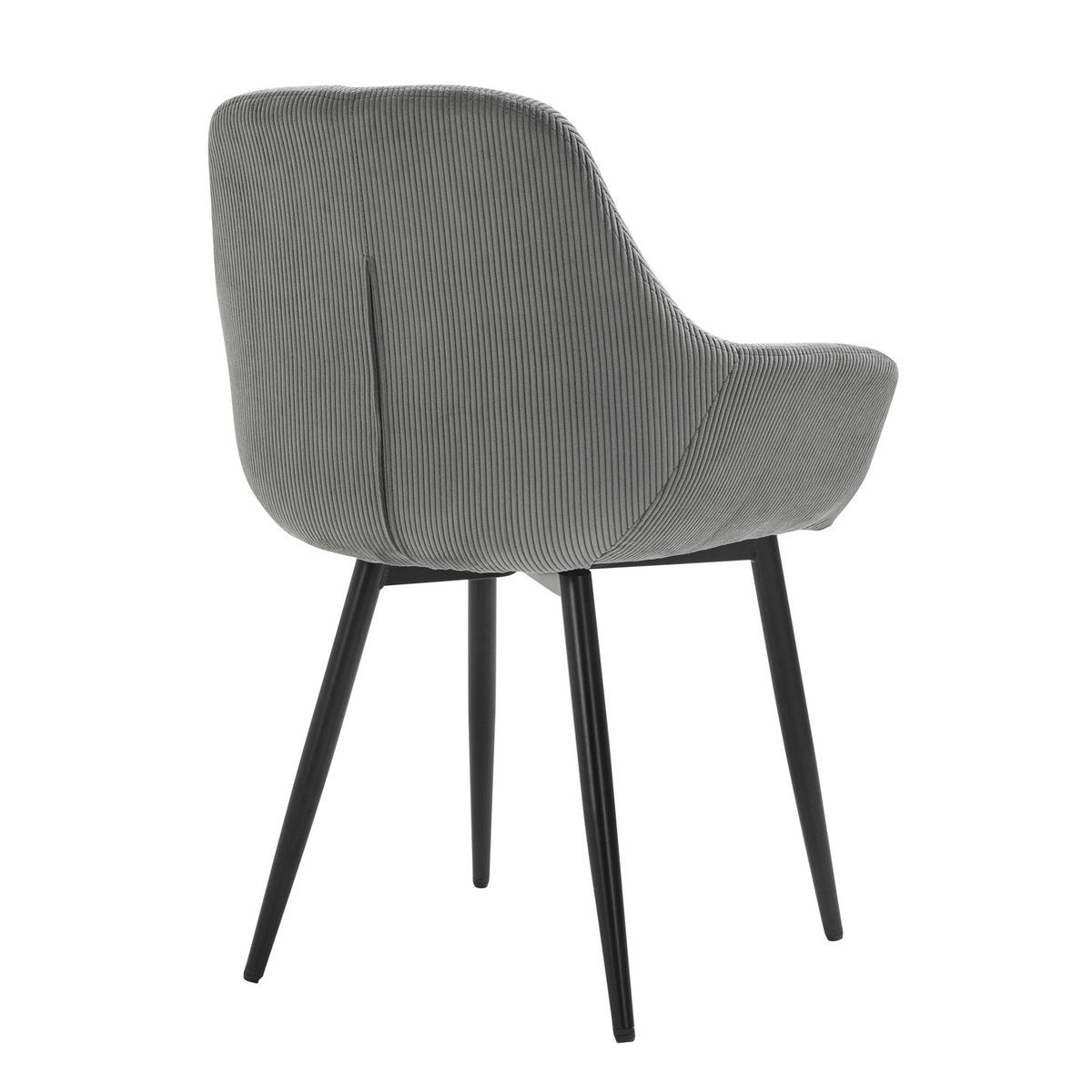 Set of 2 corduroy armchairs grey