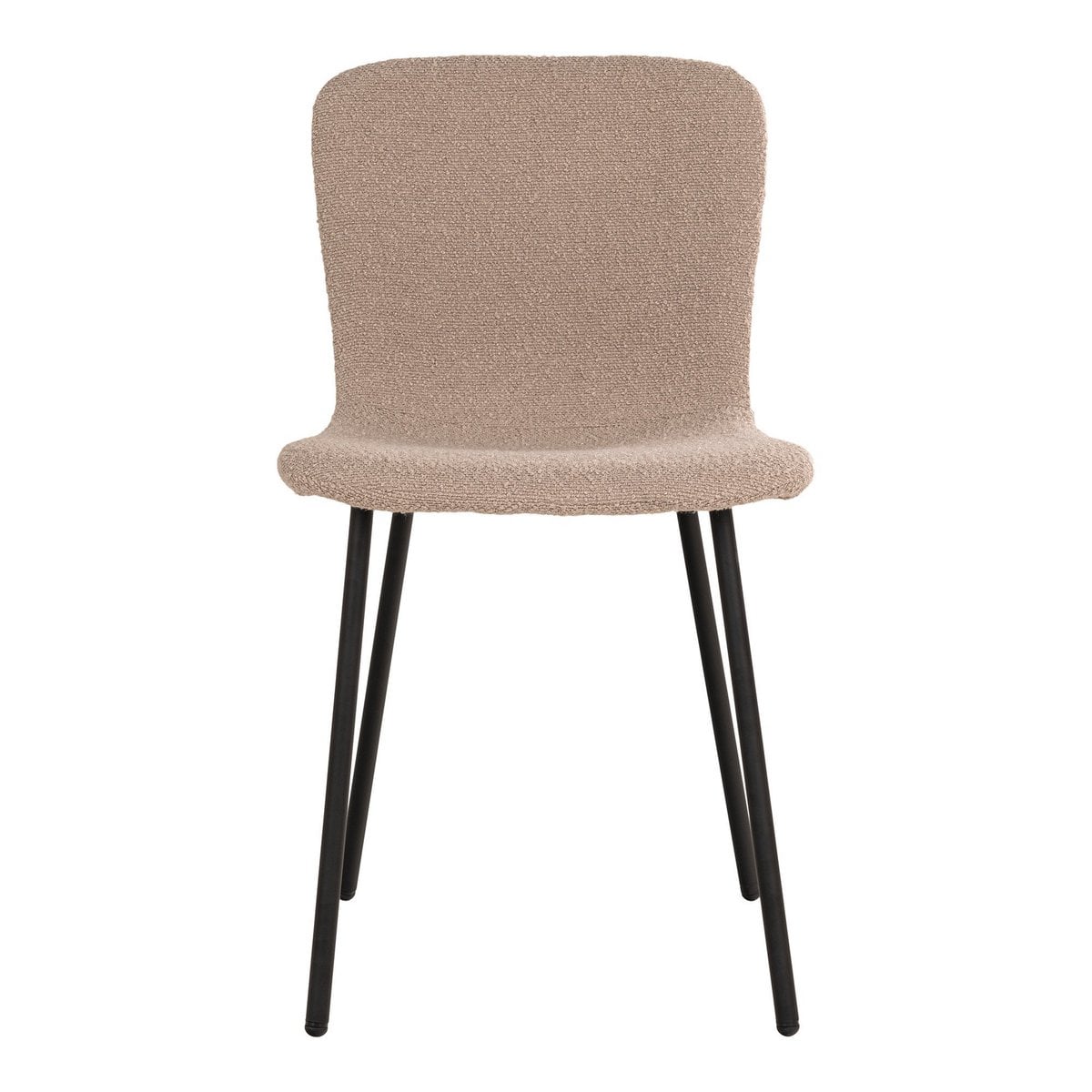 Halden Esszimmerstuhl – Esszimmerstuhl aus Bouclé, beige mit schwarzen Beinen – 2er-Set