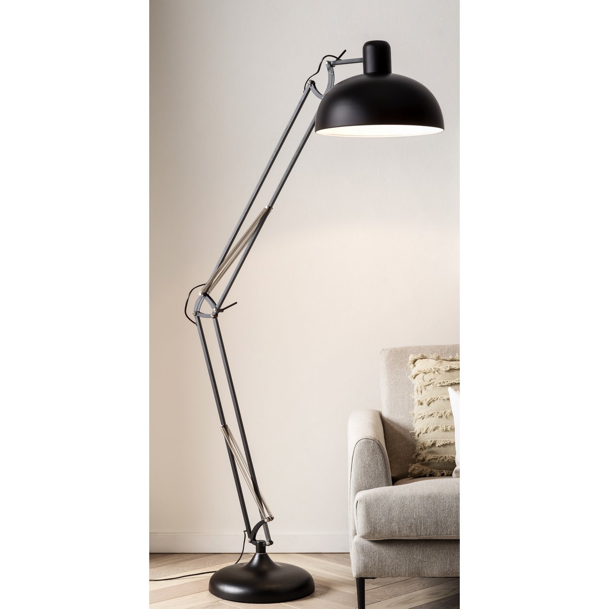 Industrial floor lamp black adjustable