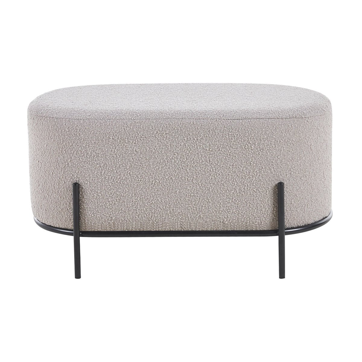 Polsterhocker Bouclé Stoff Taupe