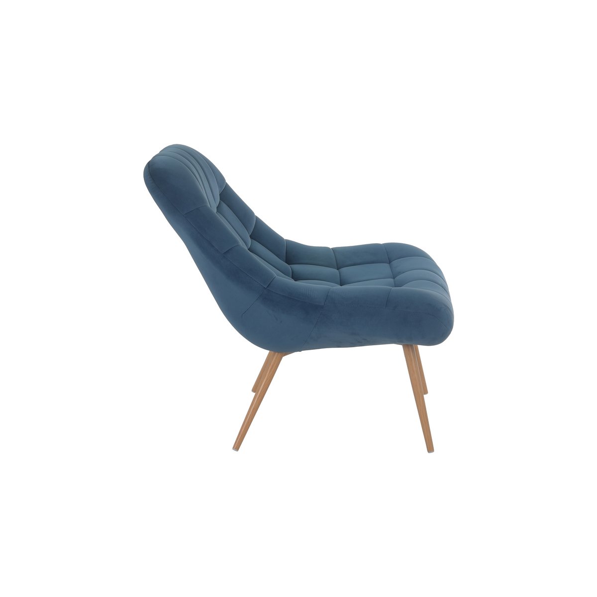 Armchair XXL velvet blue metal wood look