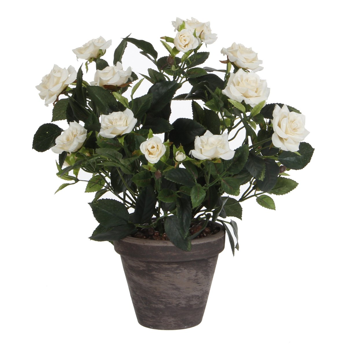 Künstliche Pflanze Rosenstrauch Weiß