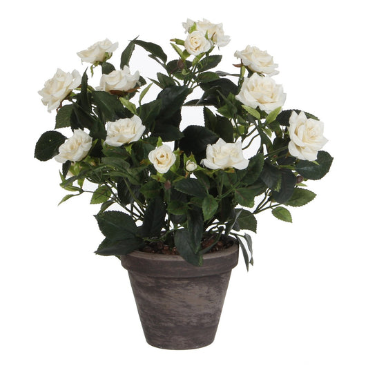 Künstliche Pflanze Rosenstrauch Weiß