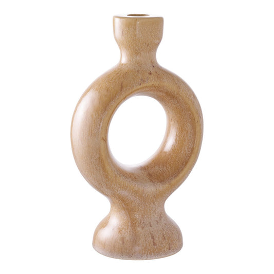 Kerzenhalter – Braun, Keramik, 13,5 x 8,8 x 23,5 cm