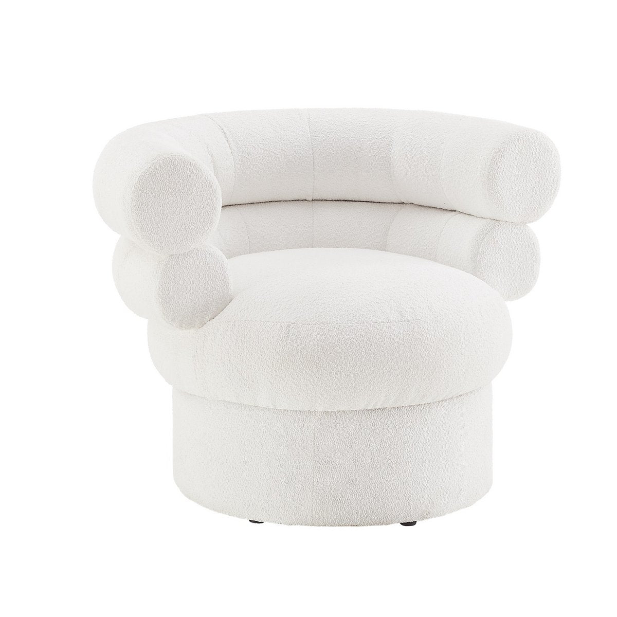 Armchair boucle fabric white