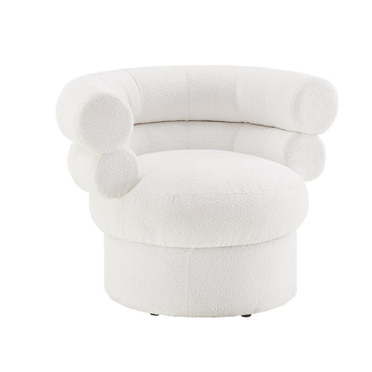 Armchair boucle fabric white