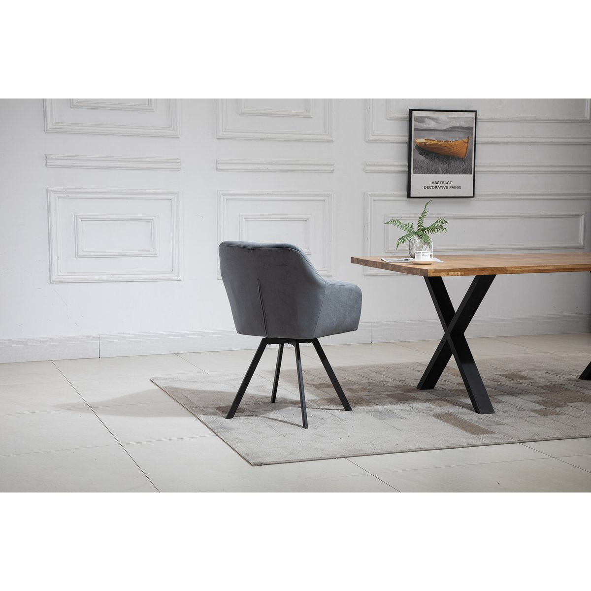 Armchair with 360° swivel function Grey