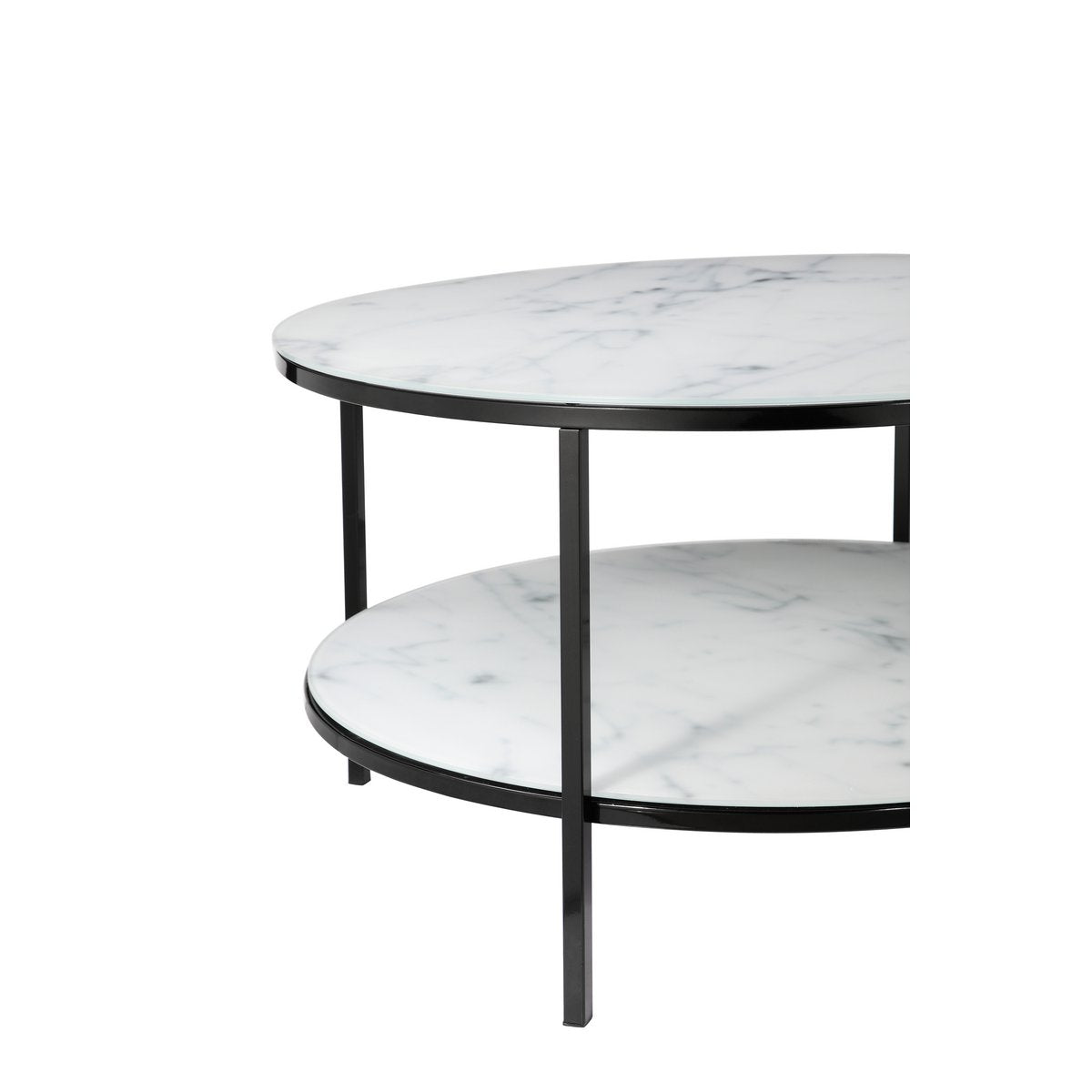 Coffee table with 2 shelves Ø 80 cm