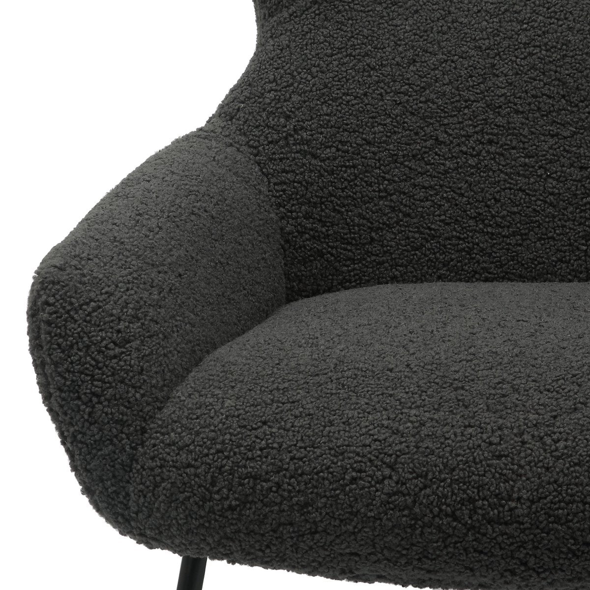 Sessel und Hocker Set Teddyfell Anthrazit