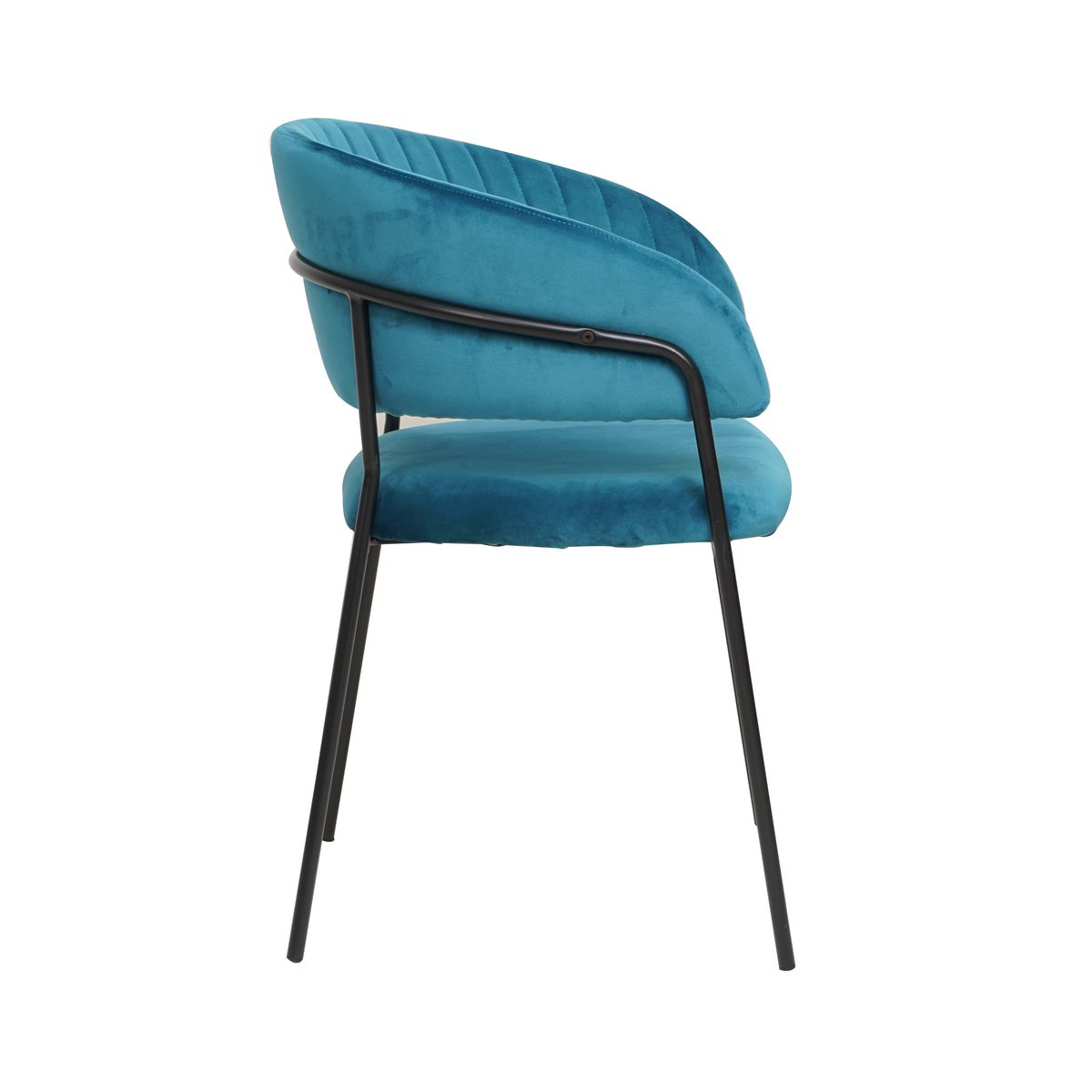Velvet chair with turquoise back quilting