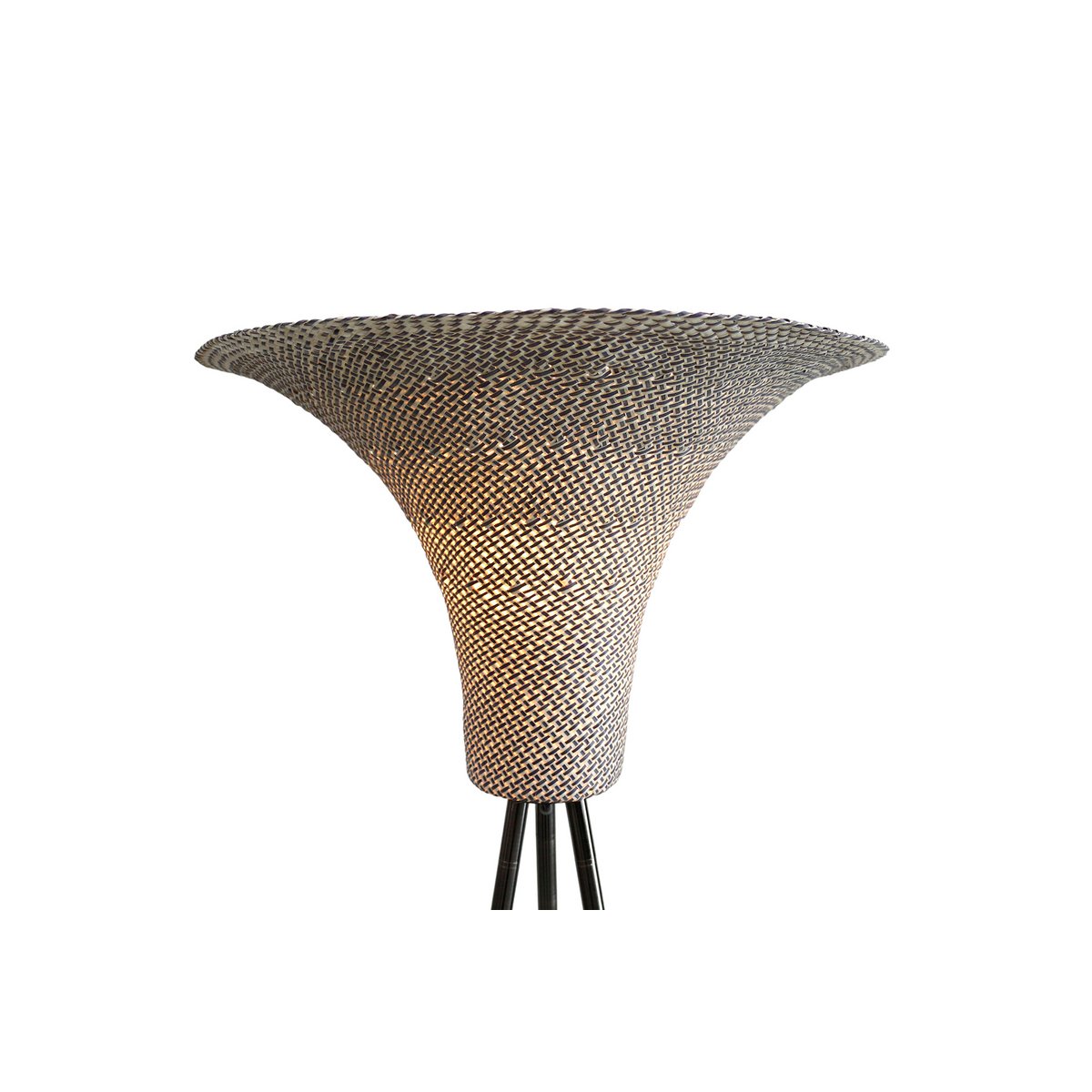 Floor lamp with braided shade natural/black 152 cm