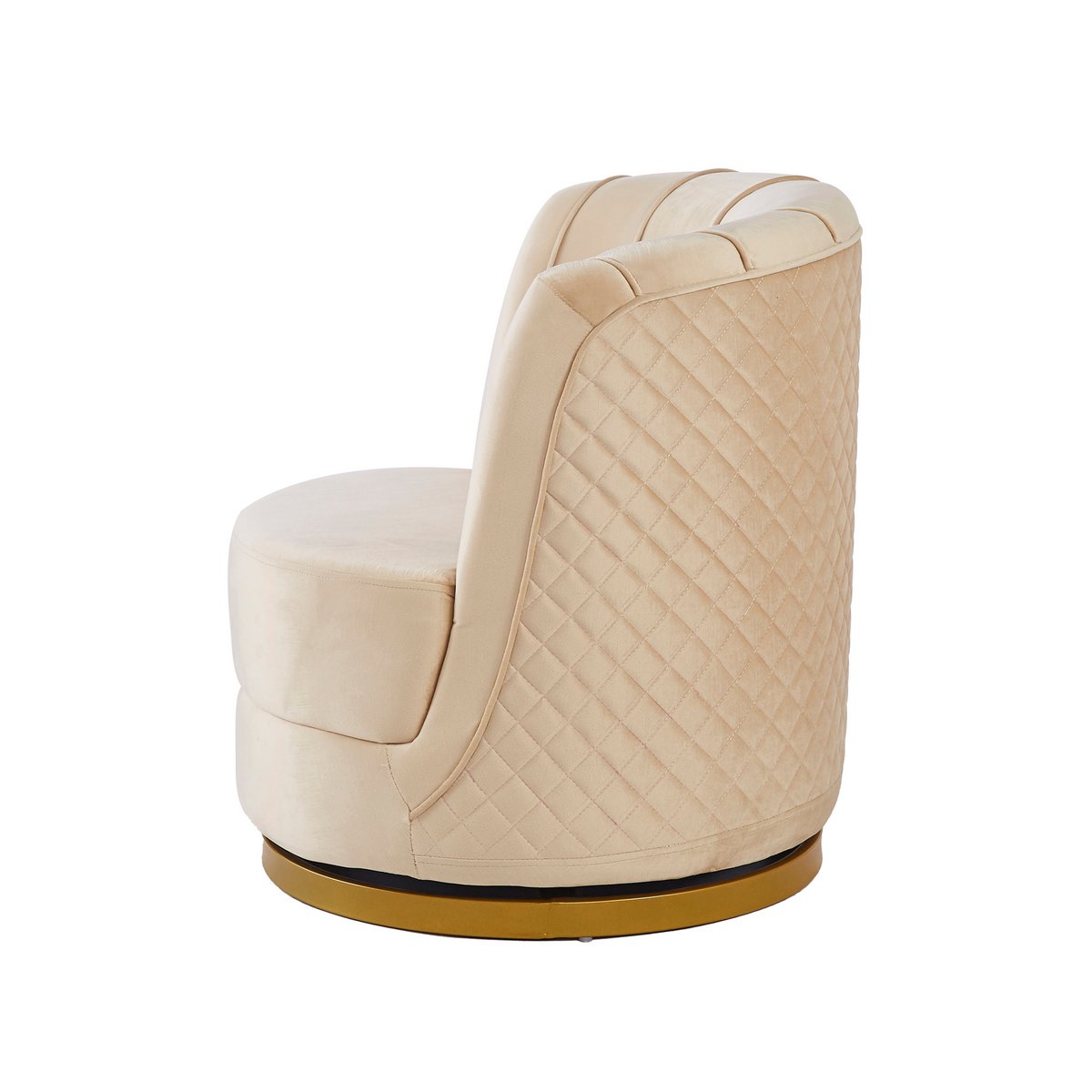 Drehsessel aus Samt Beige