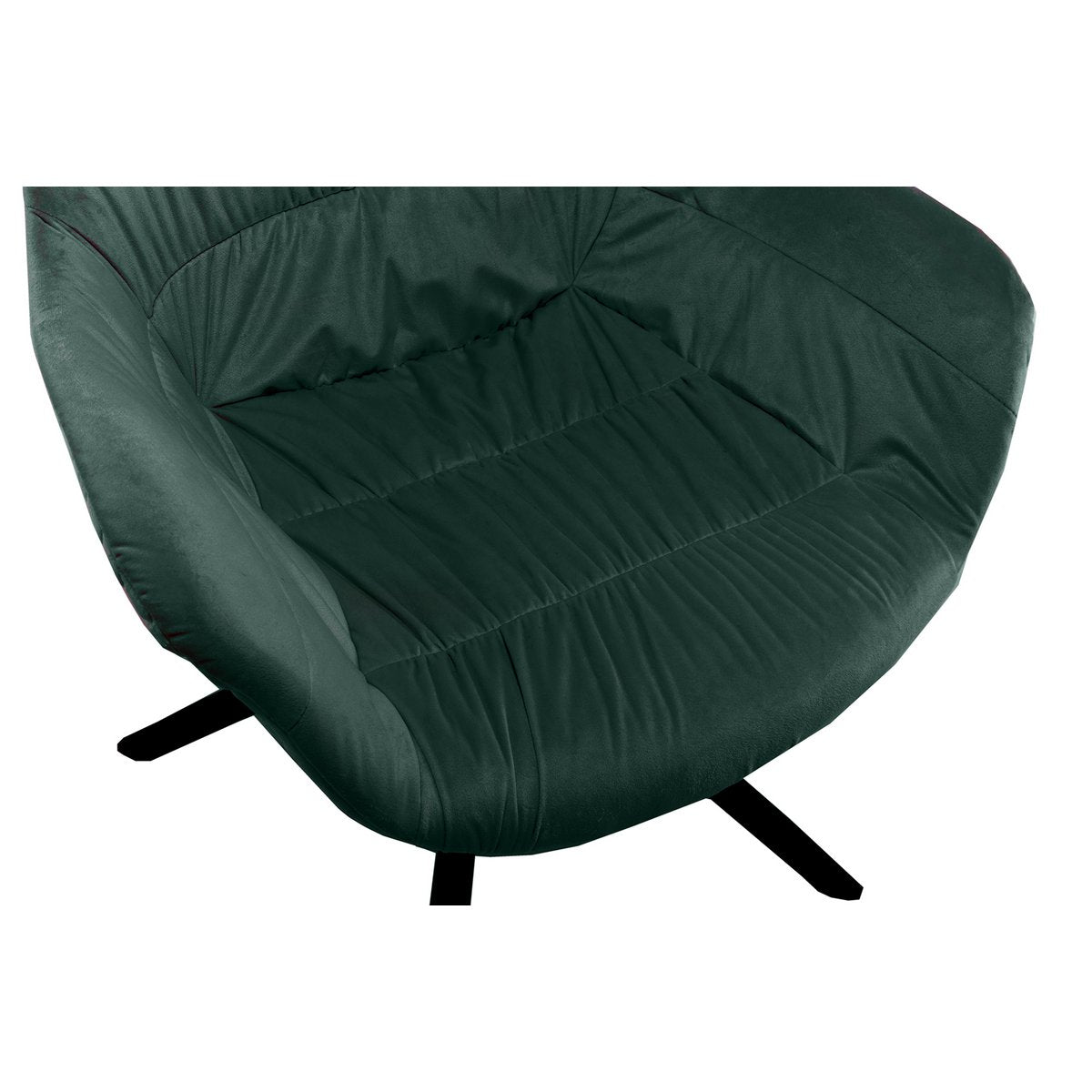 Armchair with honeycomb quilting in fir green velvet