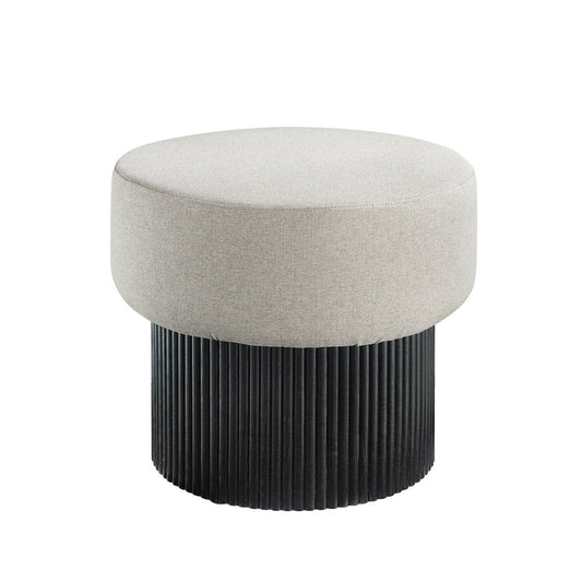 Seat pouf with storage space Ø 50 cm black/gray