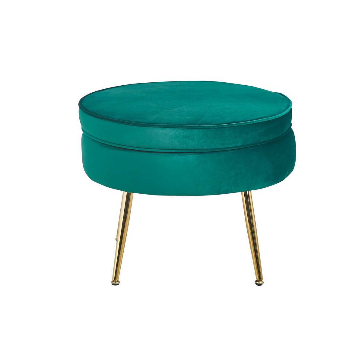 Round velvet pouf green