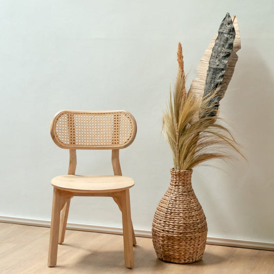 Geflochtene Boho Vase DAYANA natur aus Wasserhyazinthe