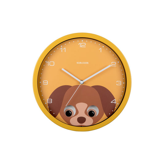 Wanduhr Peekaboo Hund