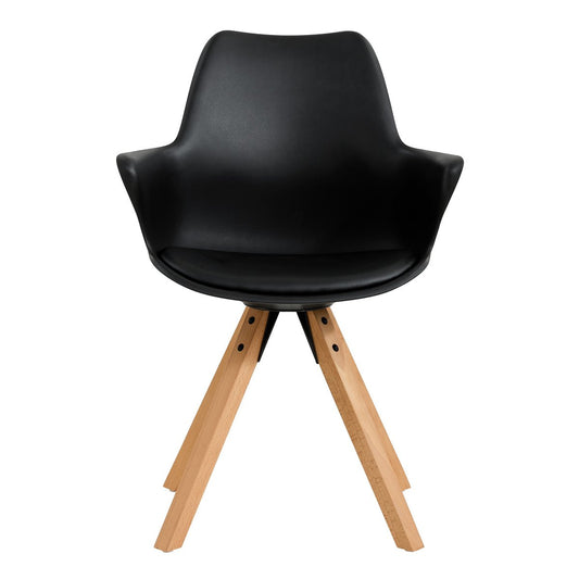 Armchair with plastic shell set of 2 black