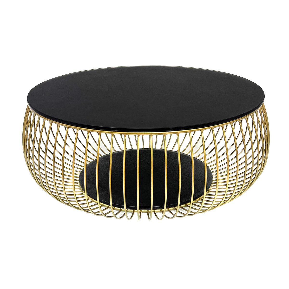Couchtisch Ø 86 cm Schwarz/Gold