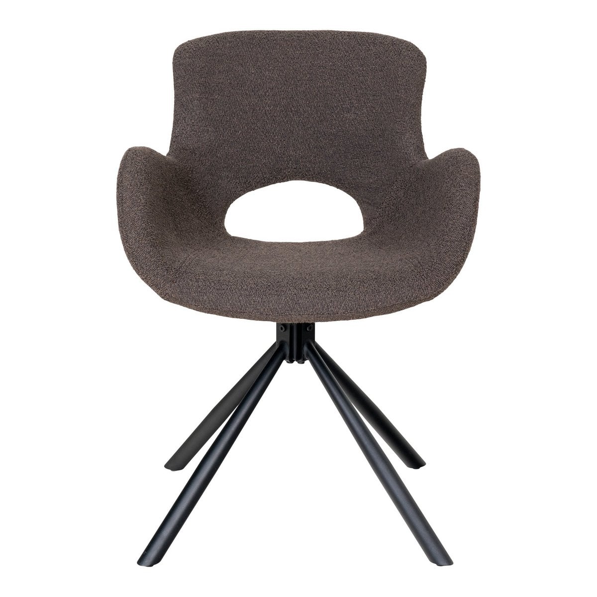 Amorim Esszimmerstuhl – Mushroom Bouclé, schwarzes Drehgestell – 2er-Set