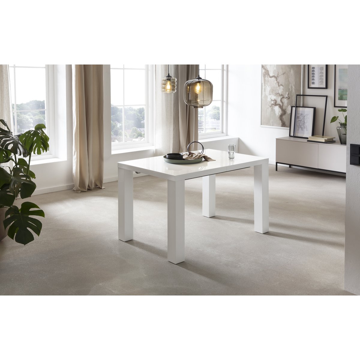 Dining table 120/180/240x80 cm white