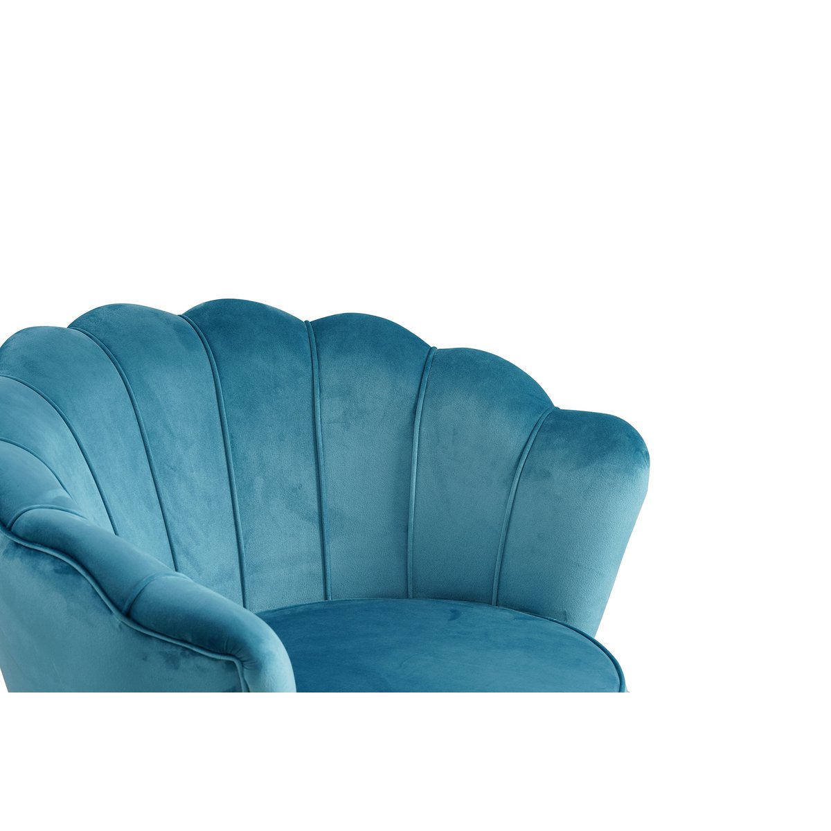 Velvet shell armchair blue