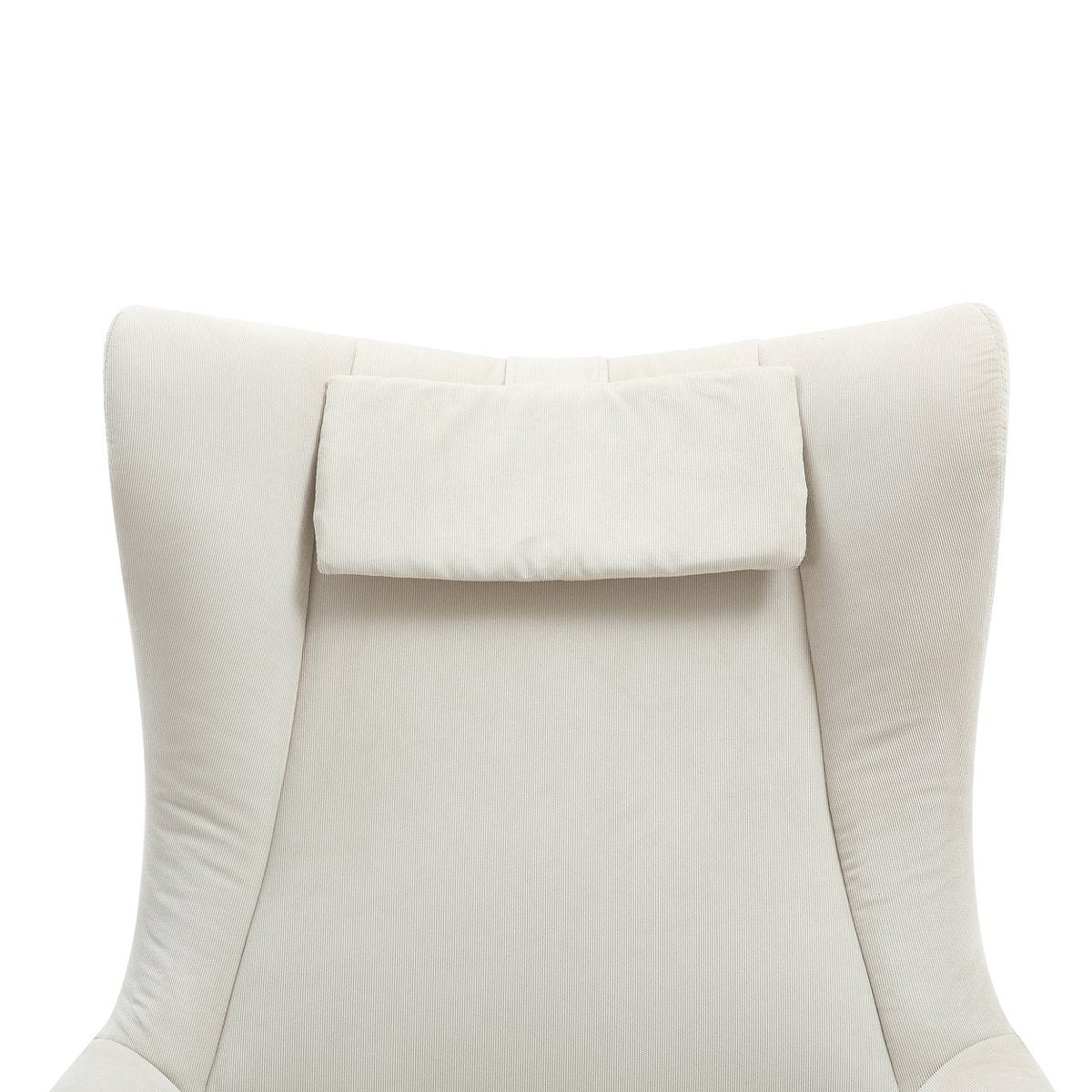 Armchair and stool corduroy look beige