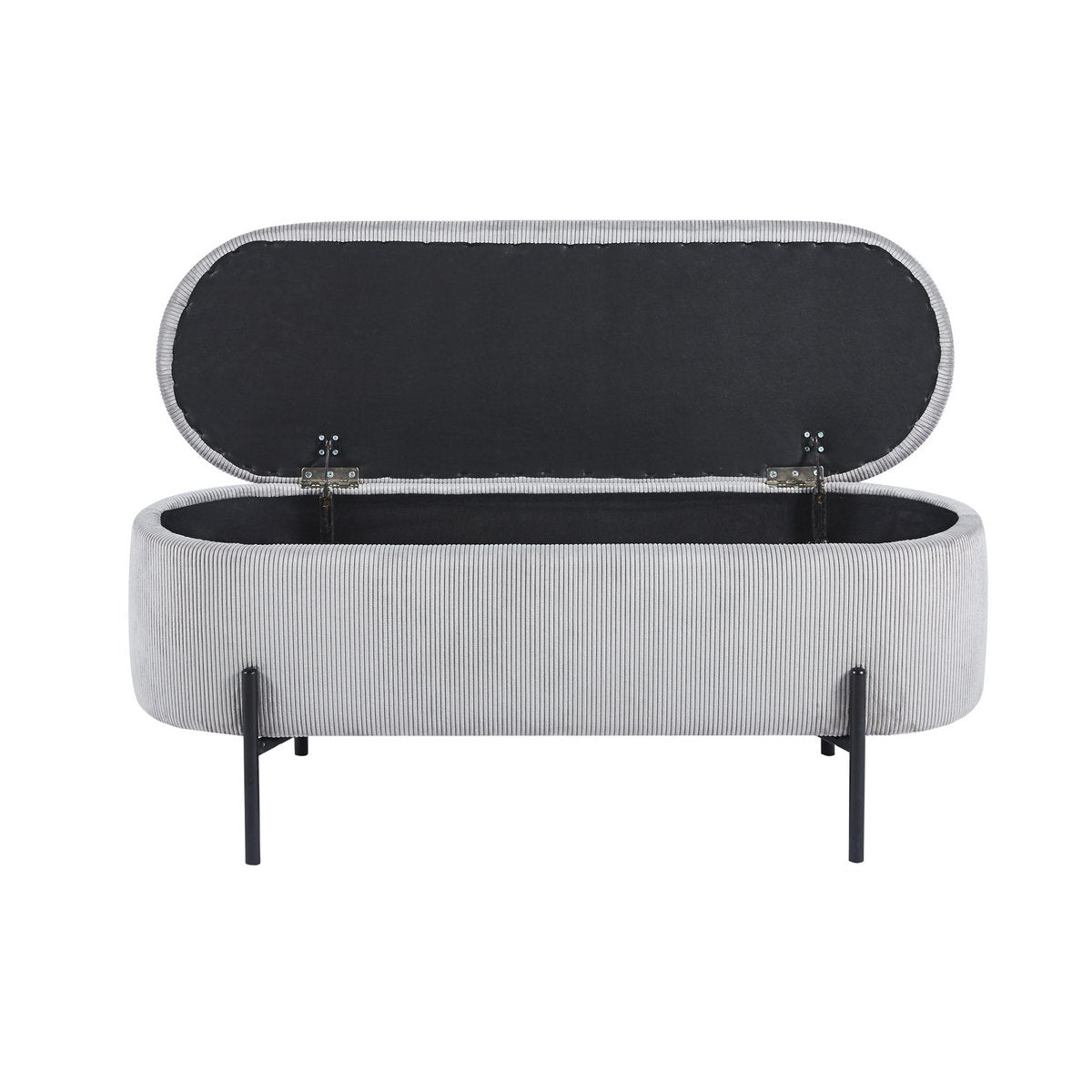 Bed bench with storage space function light gray