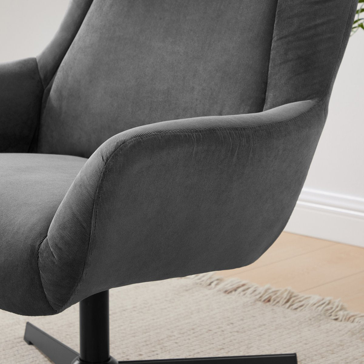 Sessel und Hocker Cordoptik Grau