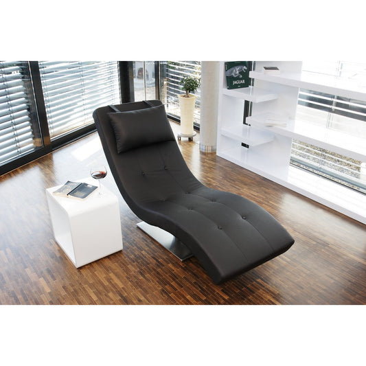 Relaxation lounger black imitation leather look