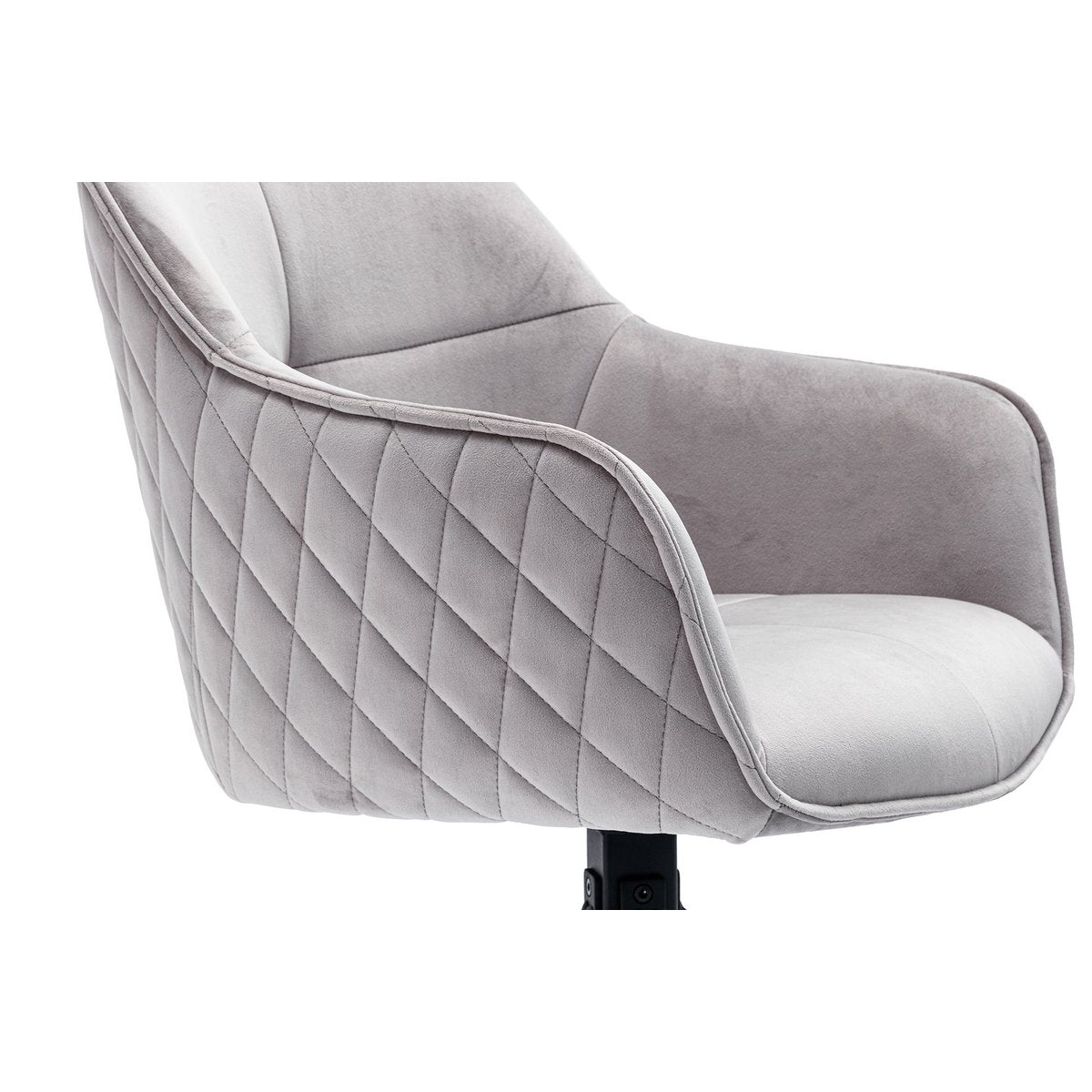 Armchair with honeycomb quilting in light gray