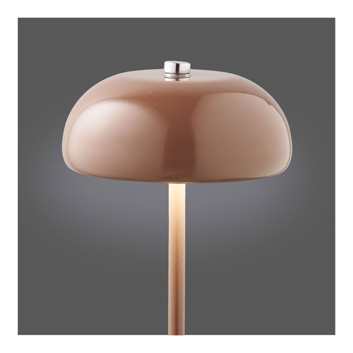 Margate Tischleuchte, Metall, wiederaufladbar, braun, ø13 cm