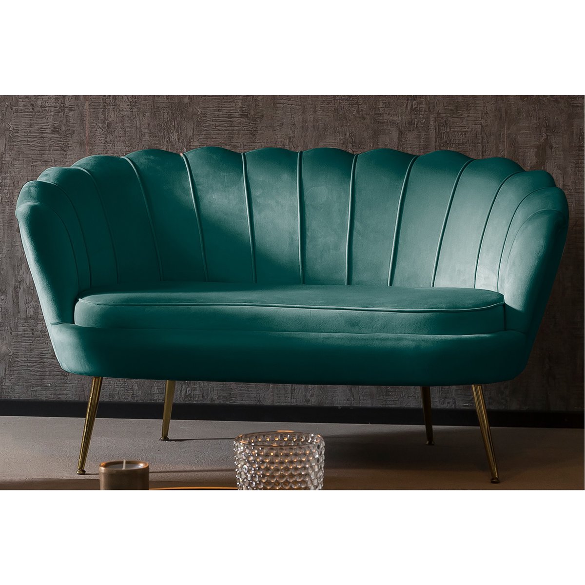 Velvet Shell Sofa Green