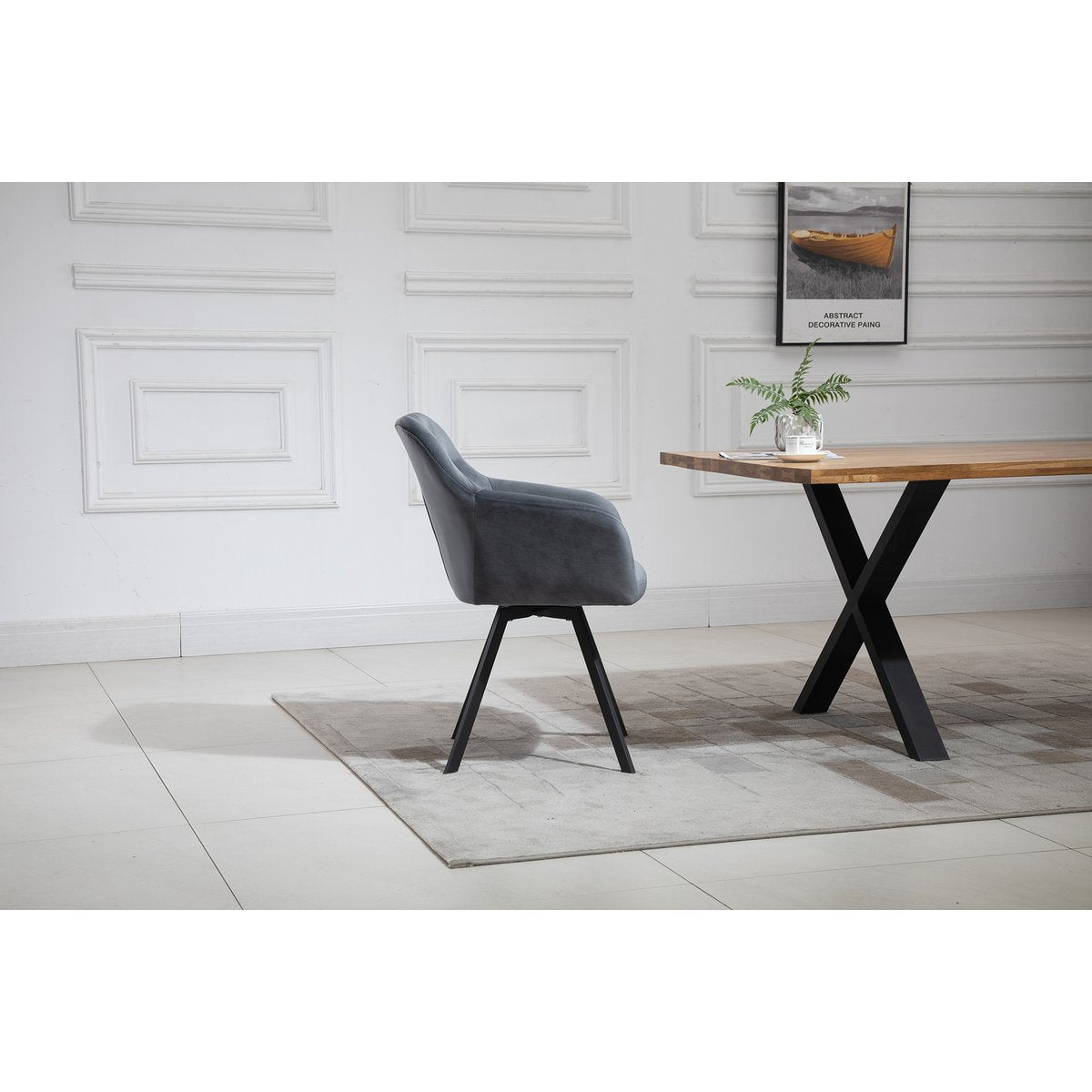 Armchair with 360° swivel function Grey