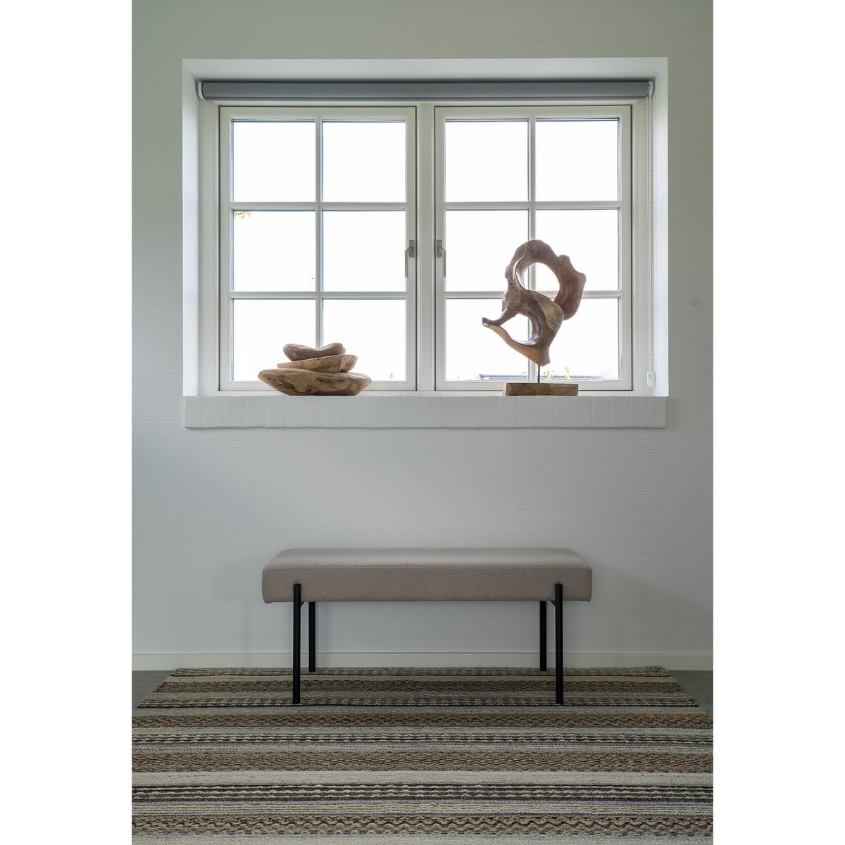 Morena Teppich – Jute, Wolle, Baumwolle, Natur/Grau – 160 x 230 cm