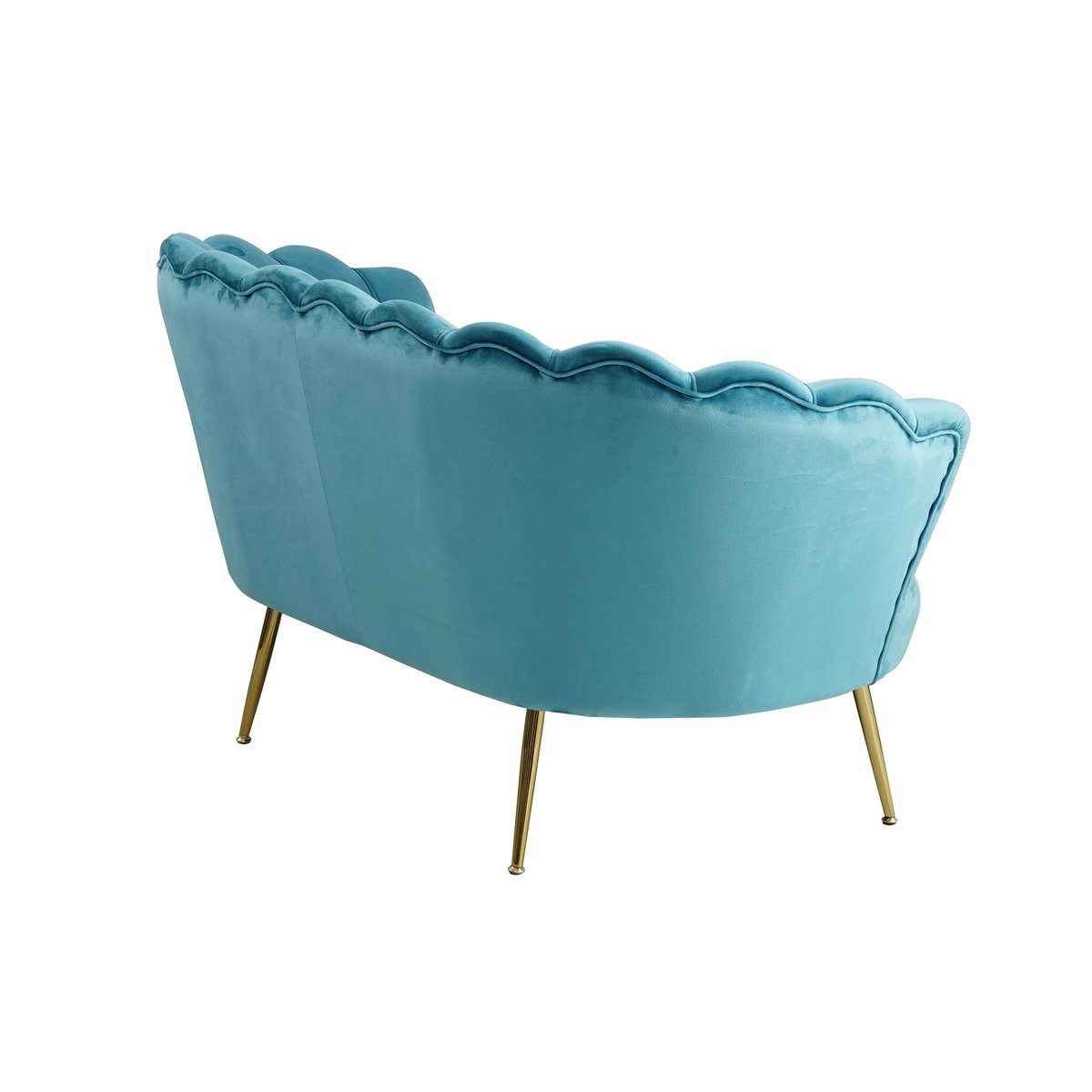 Velvet shell sofa blue
