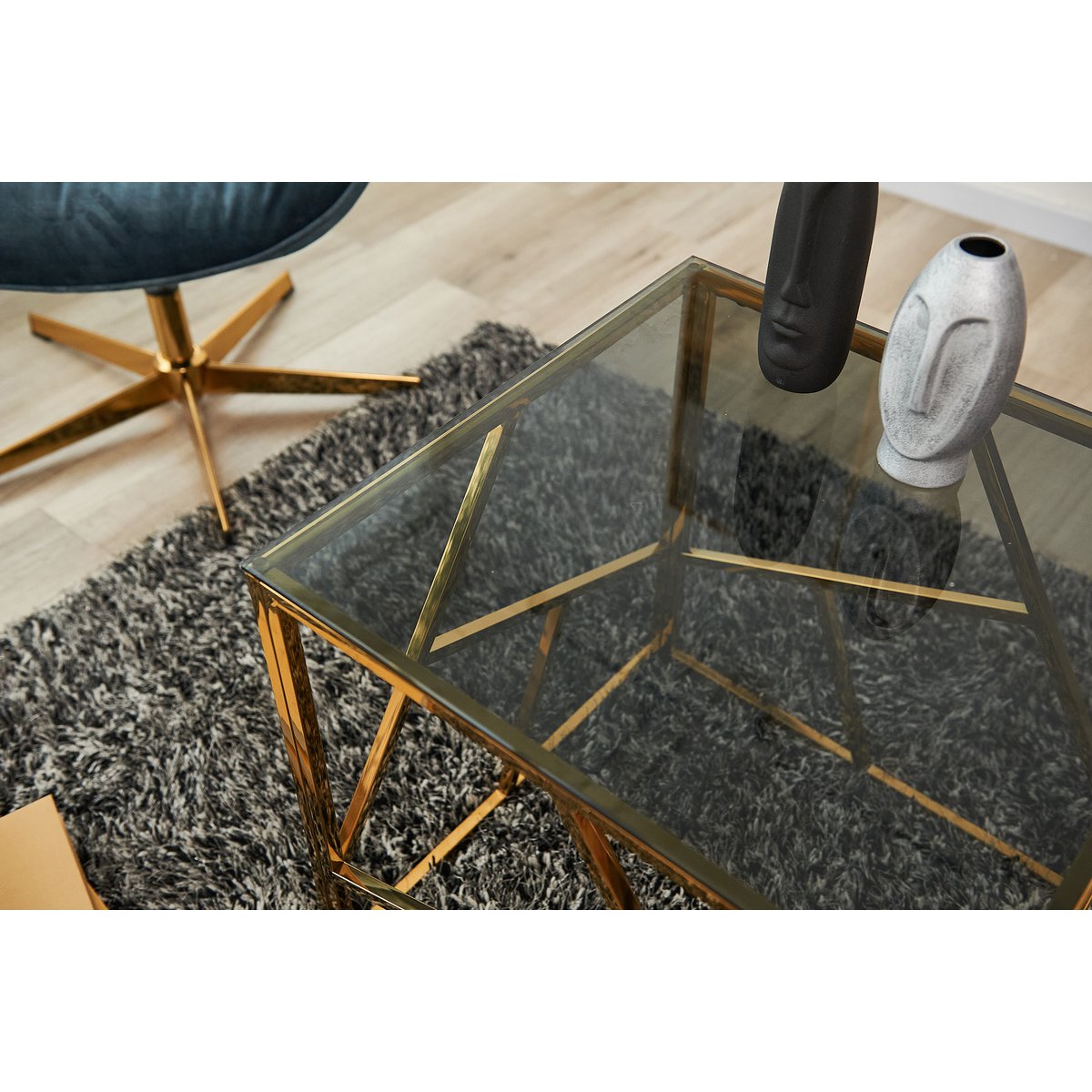 Beistelltisch Gold/Grau 55x55 cm