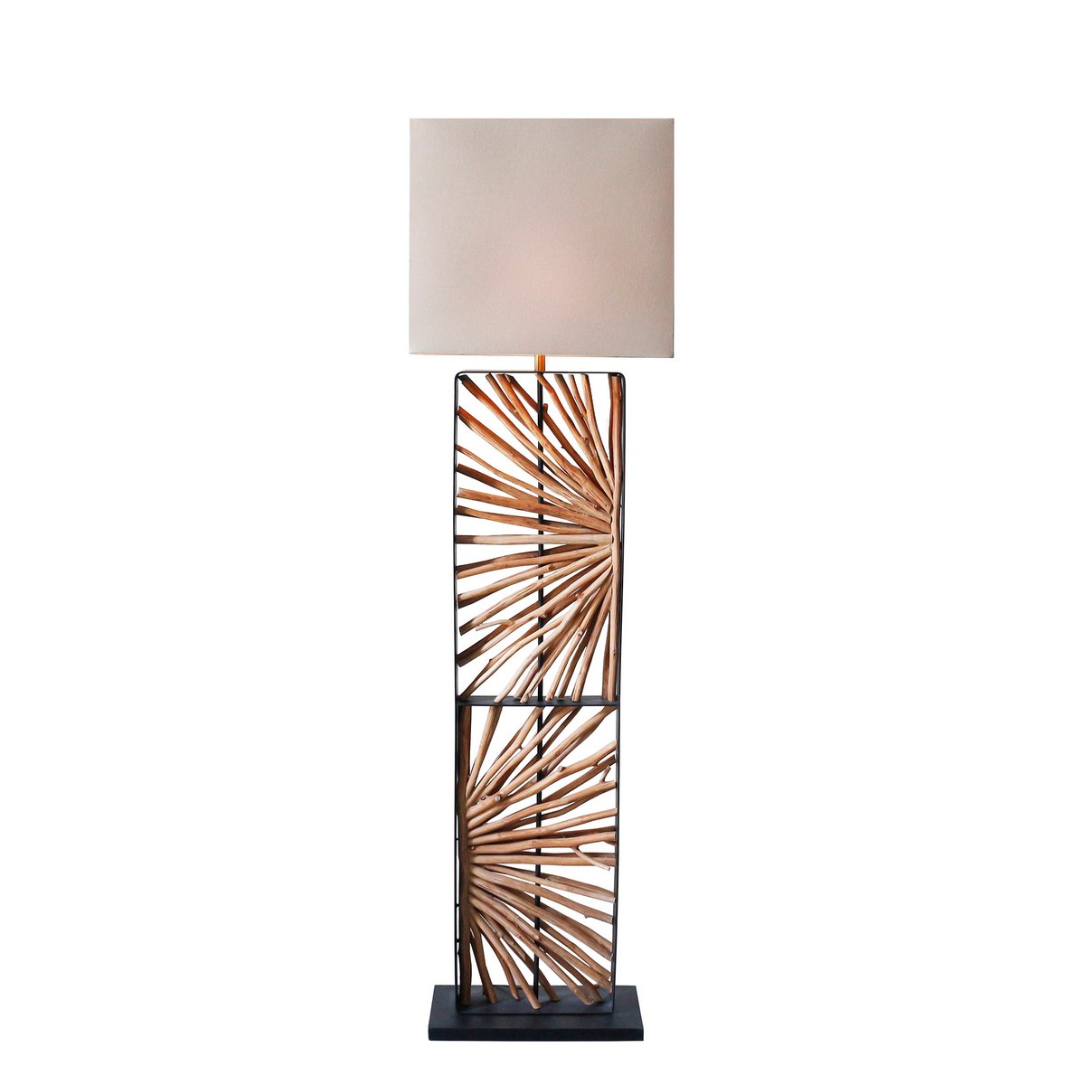 Floor lamp driftwood natural/beige 165 cm