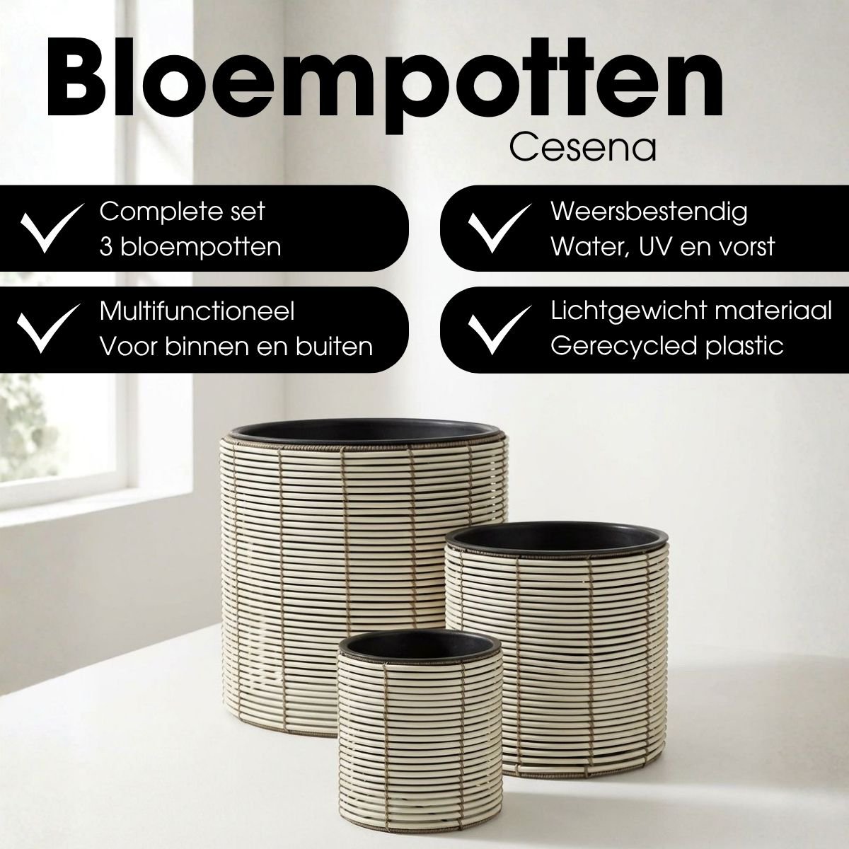 Blumentopf außerhalb von Cesena White