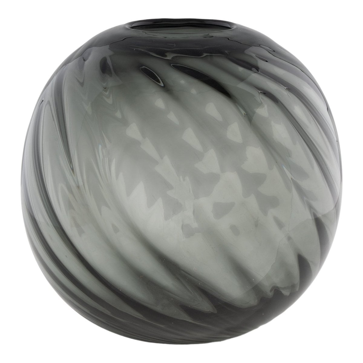 Vase - Grau, mundgeblasenes Glas, Ø20x19cm