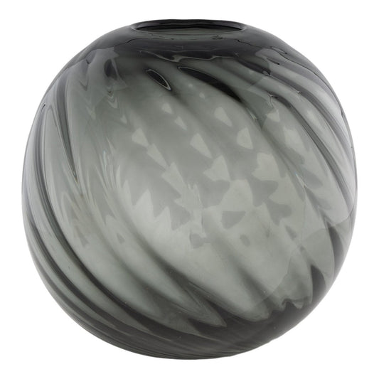 Vase - Grau, mundgeblasenes Glas, Ø20x19cm