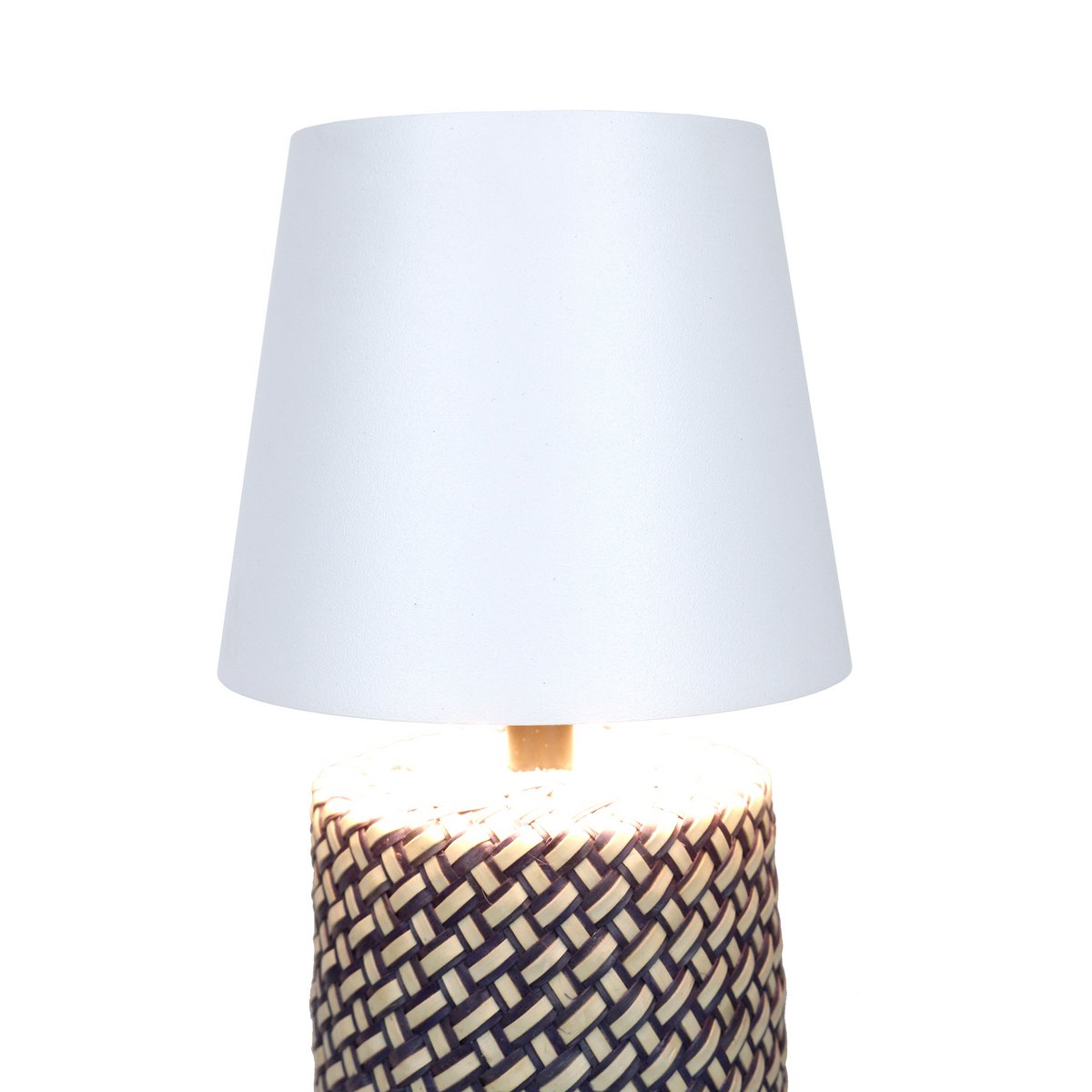 Table lamp black/white 29 cm with LED battery