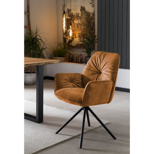 Armchair with 360° rotation function, gold