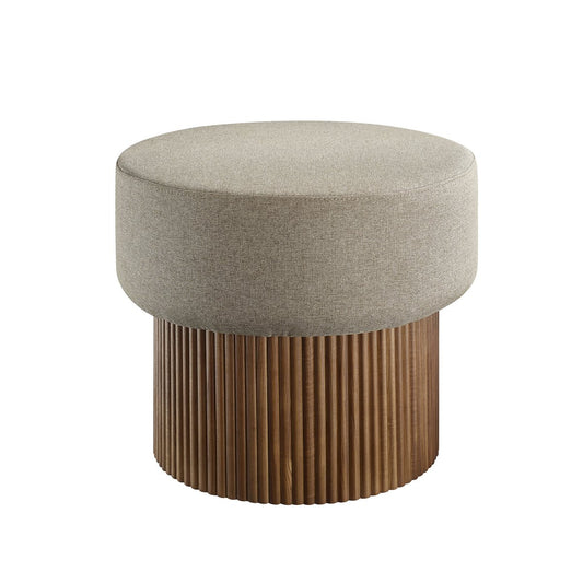 Seat pouf with storage space Ø 50 cm walnut/brown