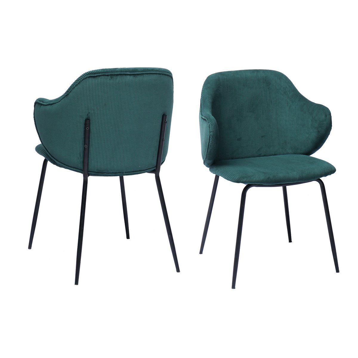 Set of 2 armchairs dark green