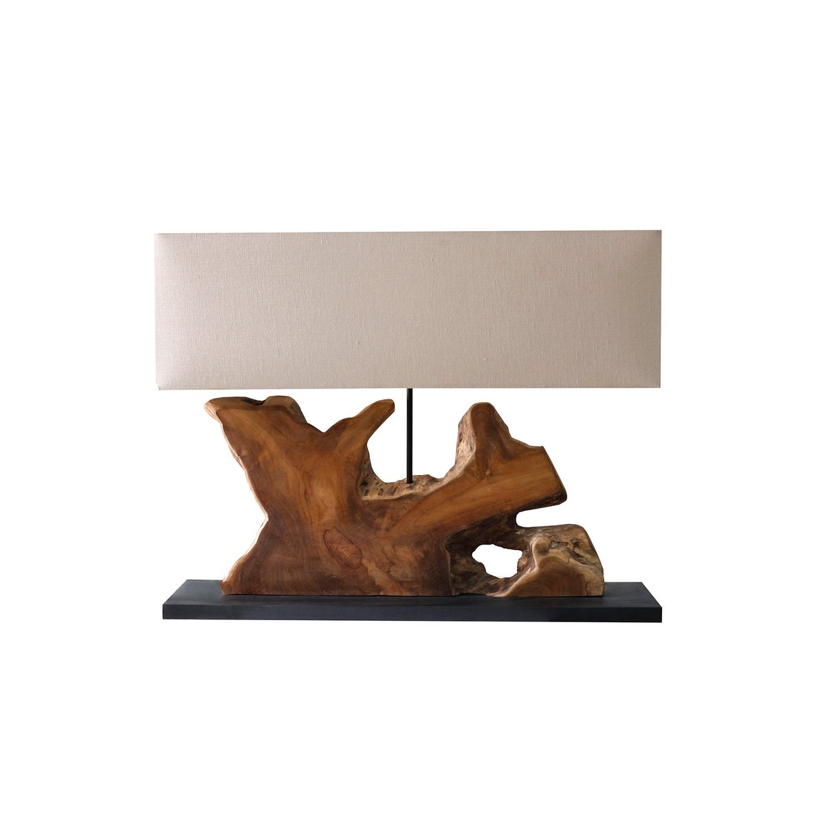 Tischleuchte Treibholz/Leinen Natur 59 cm