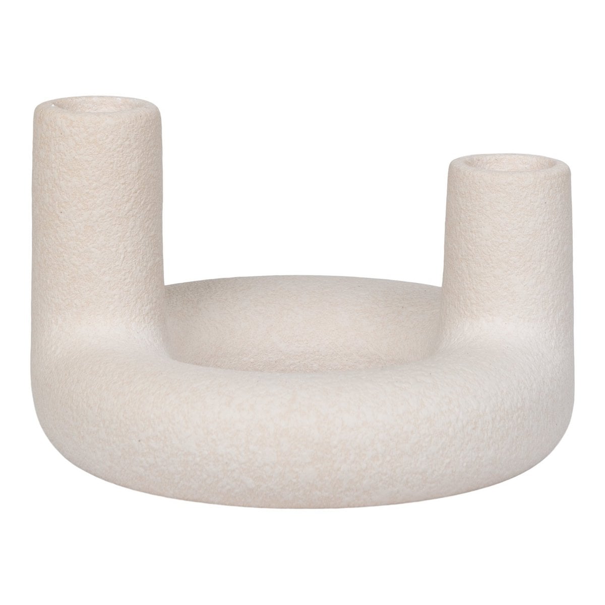 Kerzenhalter - Keramik, Beige - Ø13x8,5 cm