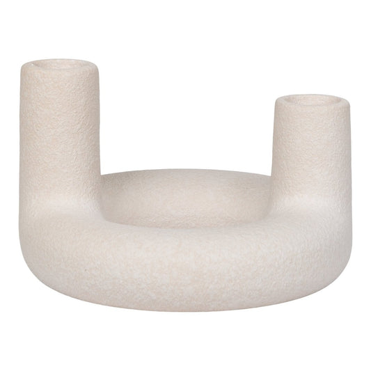 Kerzenhalter - Keramik, Beige - Ø13x8,5 cm