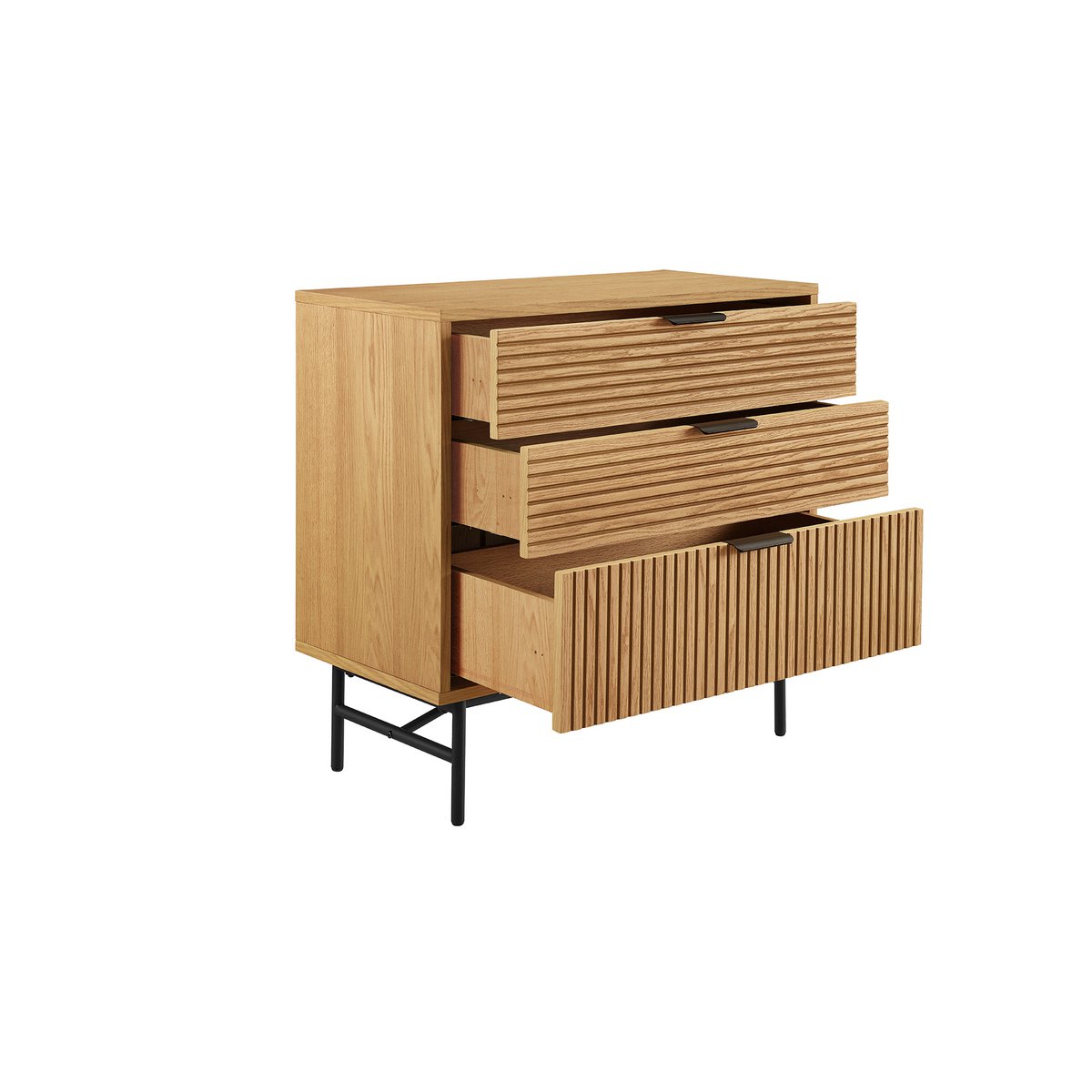 Kommode 80 cm Eiche Echtholzfurnier